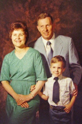 David Edward Garber in 1980 with his parents.