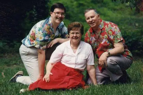 David Edward Garber circa 1990 with his parents.