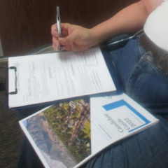 David Edward Garber in 2023 officially filing his candidacy for Orem city councilor.