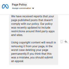 Facebook censorship.