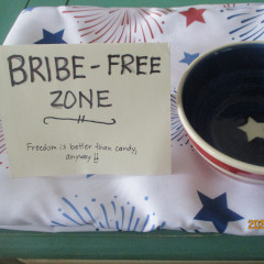 "Bribe"-free candy dish.